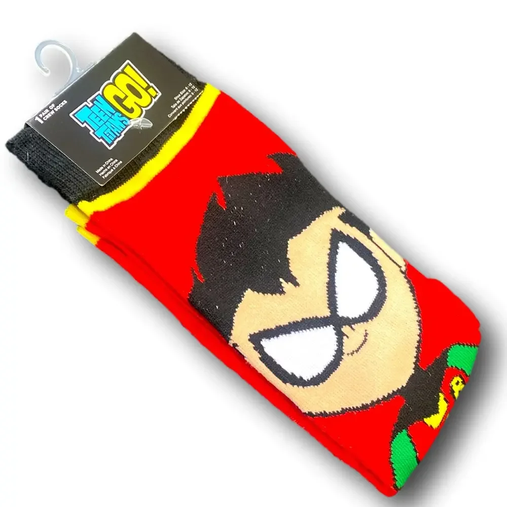 3/$20 Robin Teen Titans Go! Funny Novelty Crew Socks - NWT